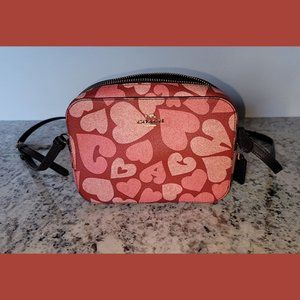 Coach Mini Camera Bag With Coach Heart Print